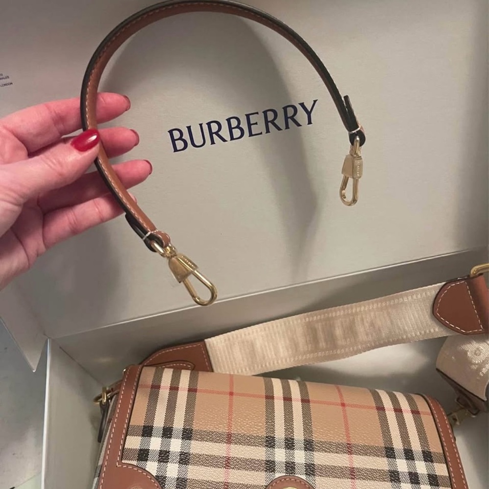 Burberry Brown Plaid Shoulder Bag - Picture 6 of 9